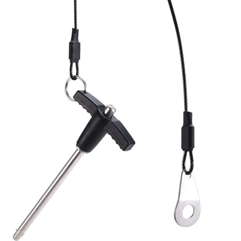 B03C-T Handle Quick Release Pin 0.2 Inch Diameter ,Stainless Steel Ball Locking Pin With Push Button Lanyard Cable