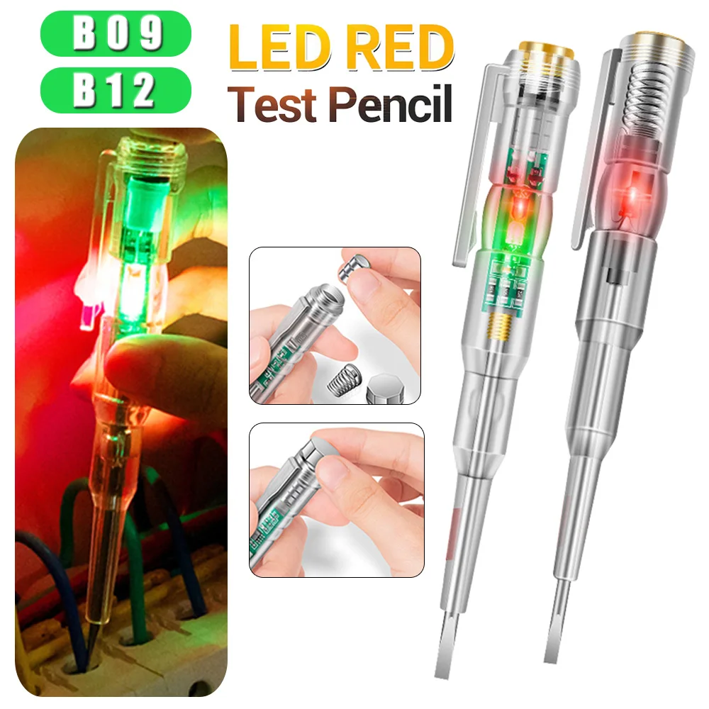 

2pcs Intelligent Voltage Tester Pen 24/70-250V Induction Power Detector Pen Electrical Screwdriver Indicator Circuit Tester