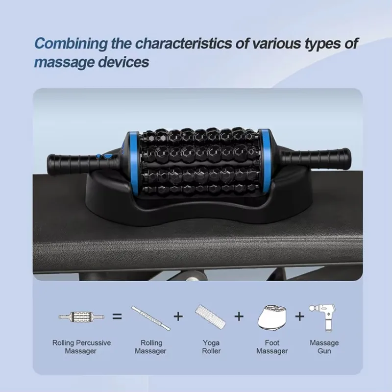 Cordless Rolling Percussive Massager Body Massage Roller Stick With 5 Levels of Intensity for Deep Tissue and Relax Muscles