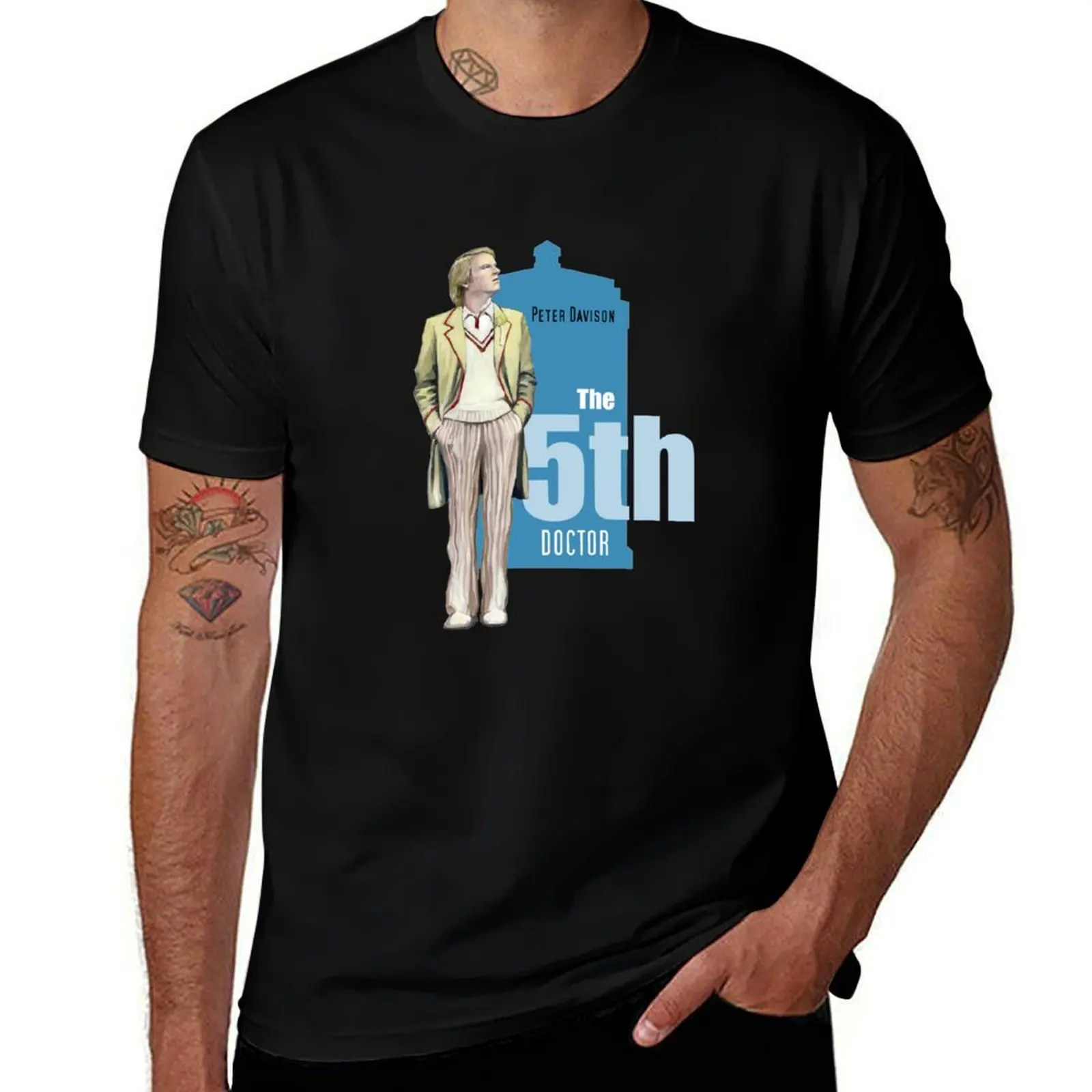 

The 5th Doctor: Peter Davison T-Shirt funny shirt cotton anime stuff anime shirt plain white t shirts men