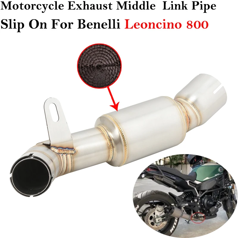 

For Benelli Leoncino 800 BJ800 Motorcycle Exhaust Escape Modified Middle Link Pipe With Catalyst Eliminator Enhanced Muffler