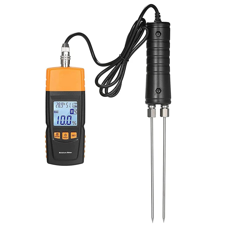 Wood Moisture Meter With Long Probe Digital Firewood Moisture Meter Wood Moisture Meter For Lumber Pin Type Moisture Detector