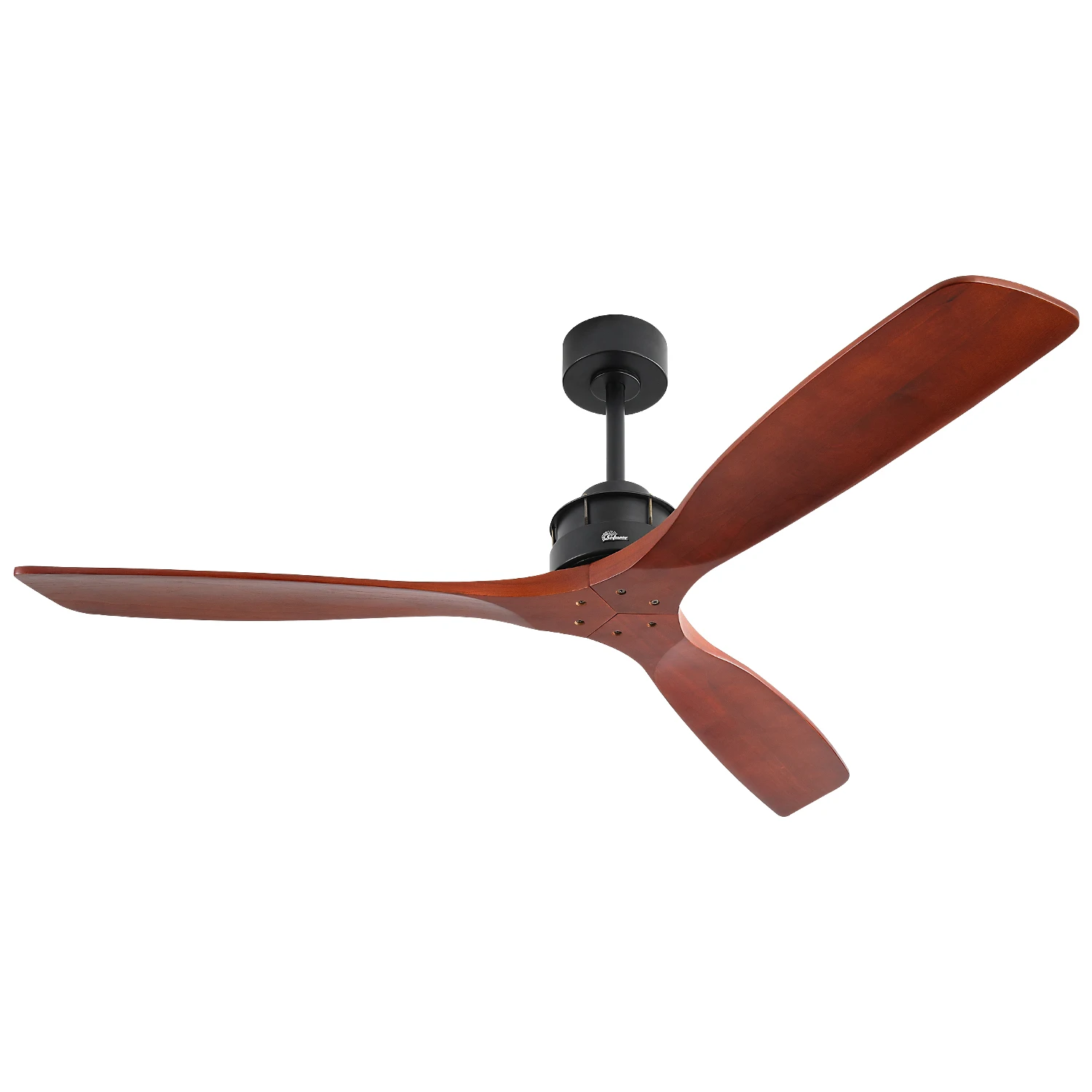 60 Inch Elegant Ceiling Fan with Remote Control,3 Mahogany Solid Wood Blades, Suitable for Indoor and Outdoor