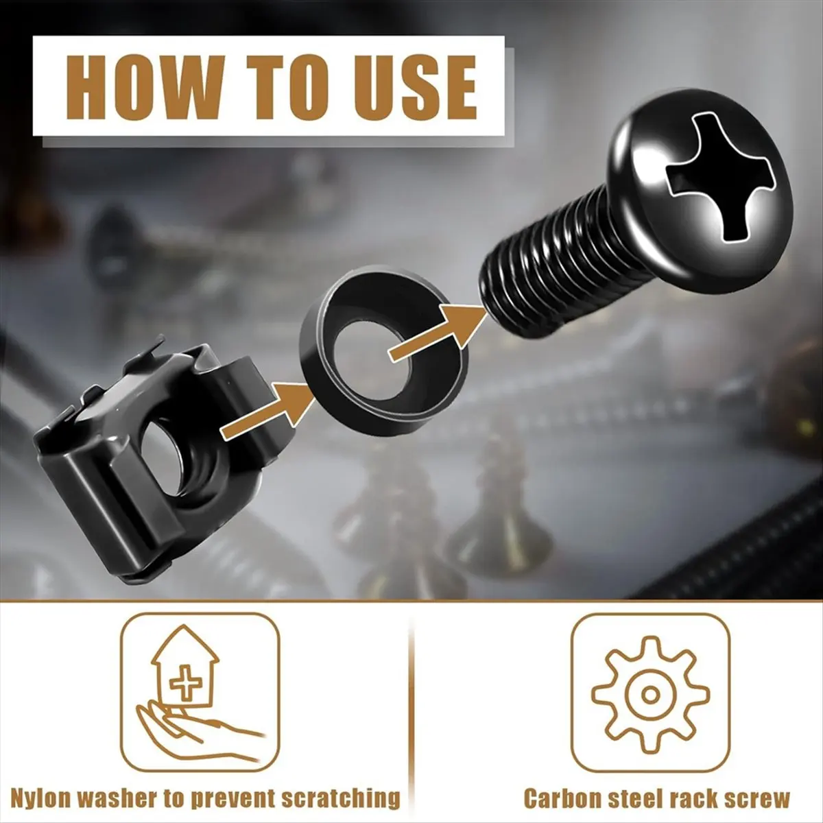 

ABPP 50 шт. M6x16 мм: винты, гайки и шайбы для монтажа компьютерных стоек и серверных шкафов, винты и гайки для стоек