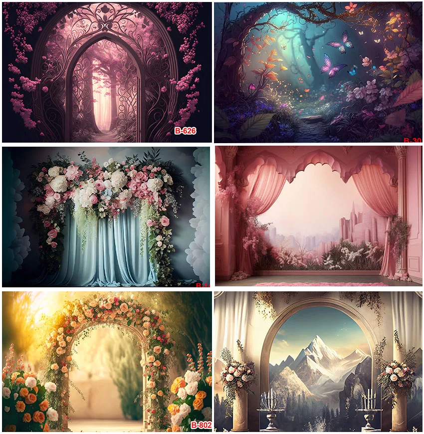 

Wedding Party Decoration Floral Bridal Groom Portrait Backdrops Ceremony Mr & Mrs Advanture Forest Backgrounds Supplies Banner