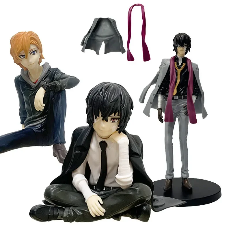 

Bungo Stray Dogs Anime Figure Osamu Dazai Nakahara Chuuya Noodle Stopper Collectible Action Model PVC Statue Cute Desk Decor