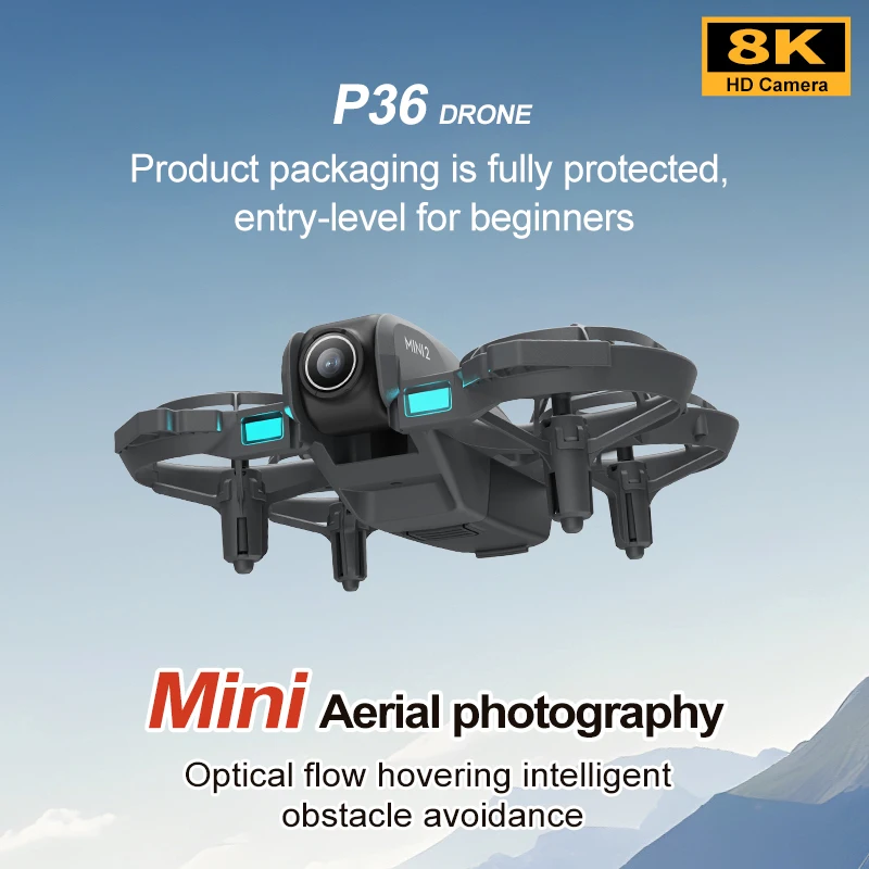

New P36 RC Drone2.4”FPV Racing Drone with Optical Flow Hovering, Obstacle Avoidance, and HD Camera Aerial Quadcopter Toy
