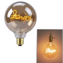 LED Retro Edison Bulb E27 220V 4W 8W Dimmable G125 Love Lamp Light Vintage Incandescent Decoration Indoor Holiday Wedding Party