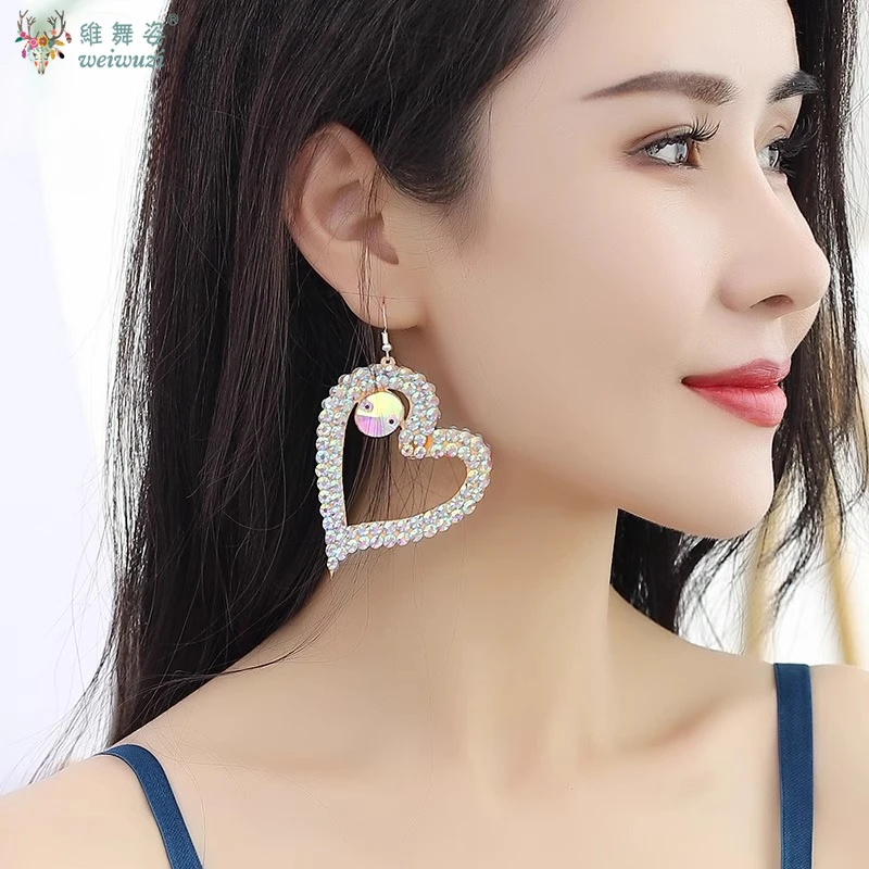 Belly Dance Rhinestone Earring Women Gypsy Jewelry Accessories Dancer Costume Dress Up Shine Rhinestone Double Sides2 Pairs/P