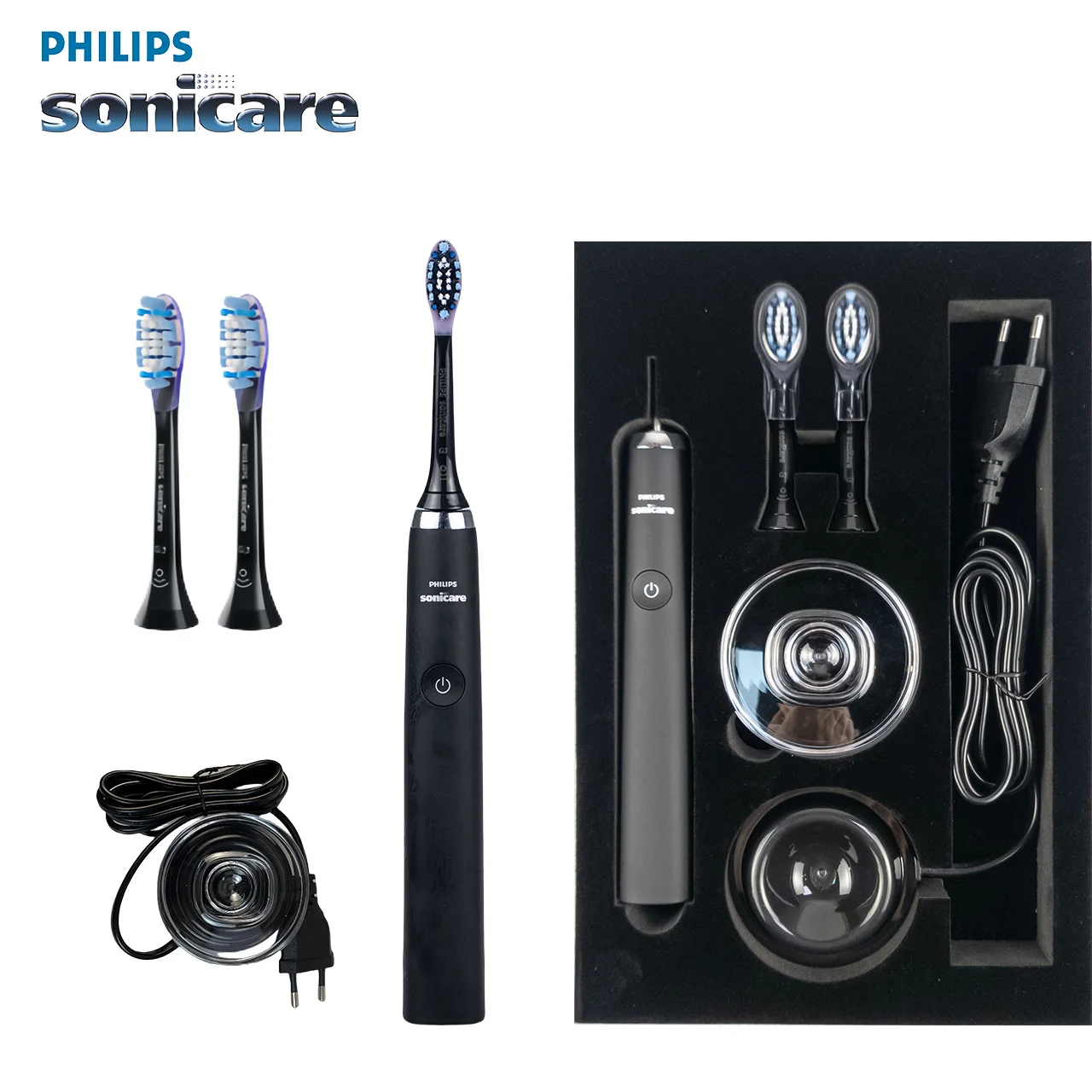 Philips Sonicare DiamondClean HX9352 spazzolino elettrico ricaricabile Philips testine di ricambio C3 adulto nero, rosa