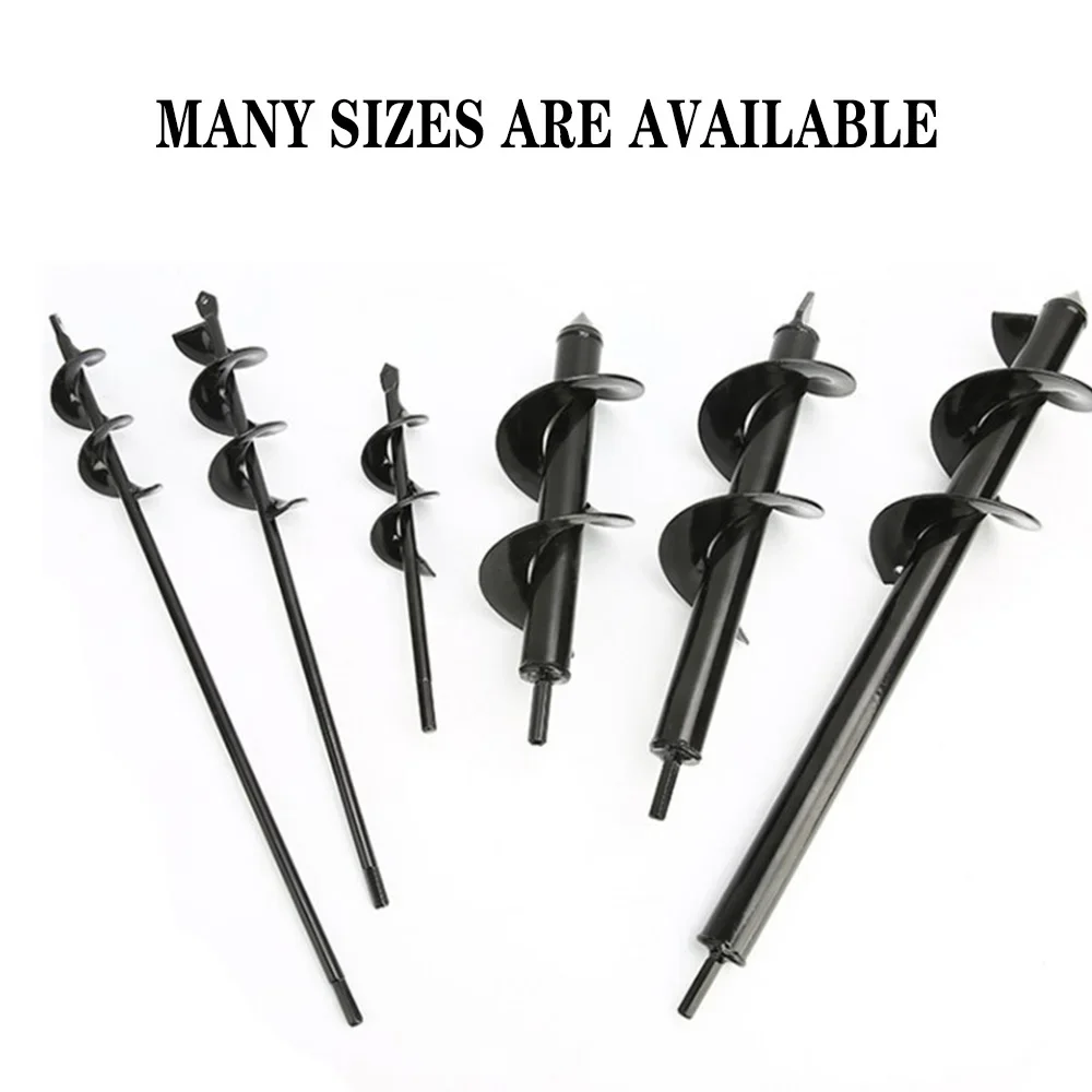 Spiral Drill Bit Garden Earth Auger High Carbon Steel Flower Planting Hole Digger Ground Auger Yard Gardening Planting Tools