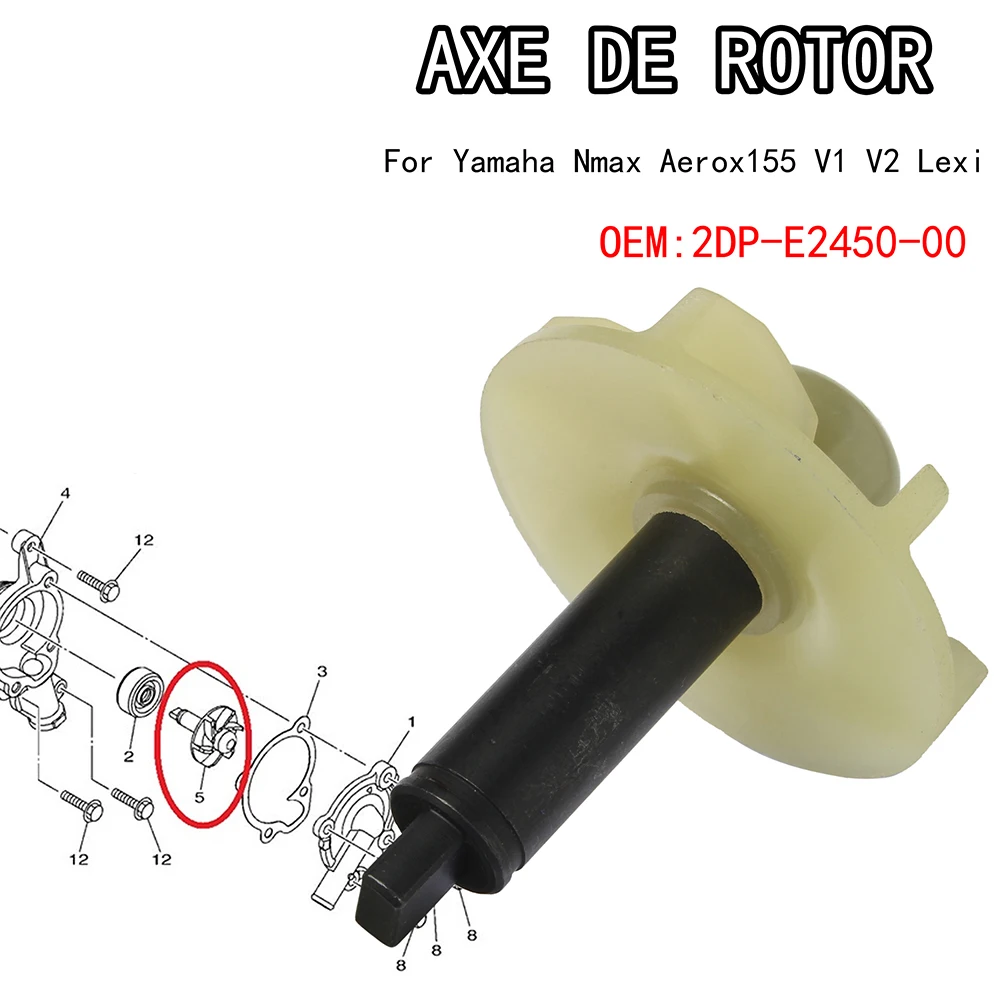 

For Motorcycle Water Pump Shaft Yamaha Nmax Aerox155 V1 V2 Lexi