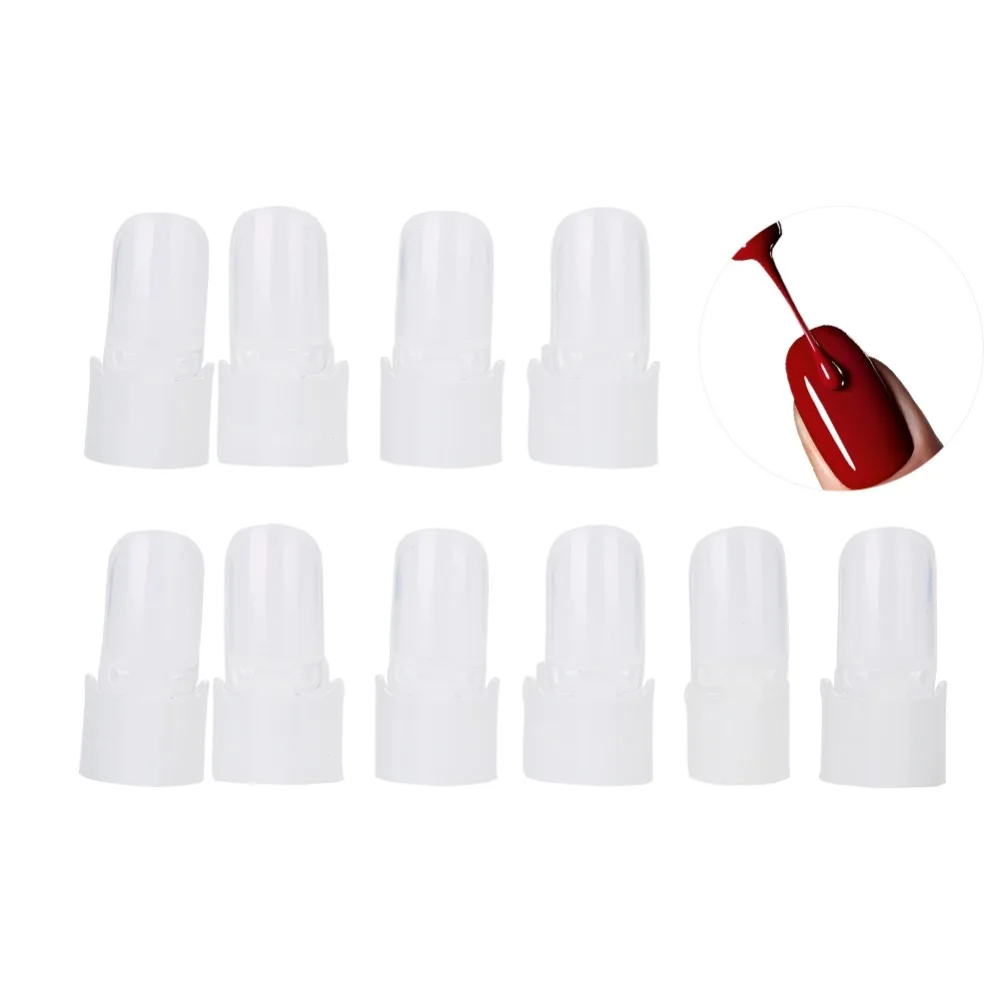 10PCS Anti Scratch Flexible Finger Nail Cover Dustproof Rubber Nail Polish Protector Soft Elastic Nail Art Shield Home Use