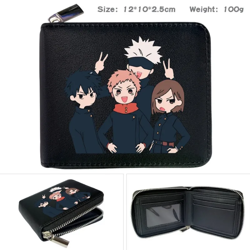 Cartoon Anime Jujutsu Kaisen Wallet Gojo Yuji Short Wallets Purse High Quality PU Leather Large Capacity Card Pack Birthday Gift