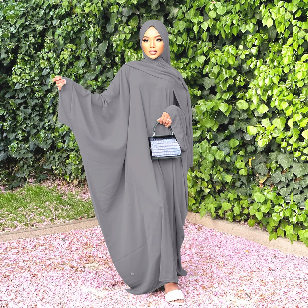 

Muslim Women Long Khimar Dress Full Cover Arabic Lady One Piece Robe Abayas Jilbab Prayer Garment Turkish Dubai Modest Kimono