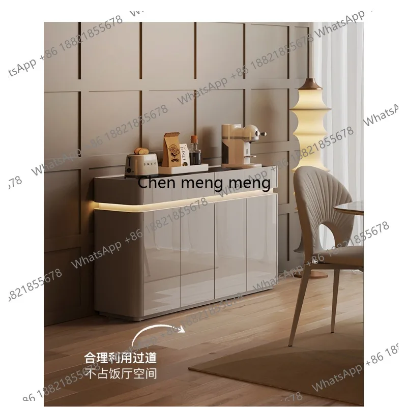 

Ultra-thin dining side cabinet integrated against the wall, living room partition storage cabinet, light luxury storage cabinet