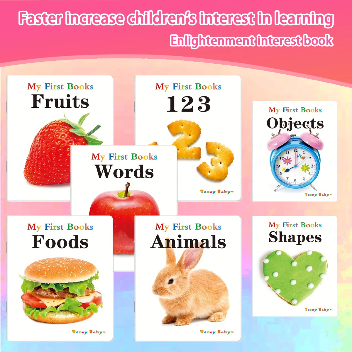 10 Books My First Early Learning Real Photo Picture Book Alphabet Number Color Shape Animal Fruit Food Vehicle Daily Vocabulary