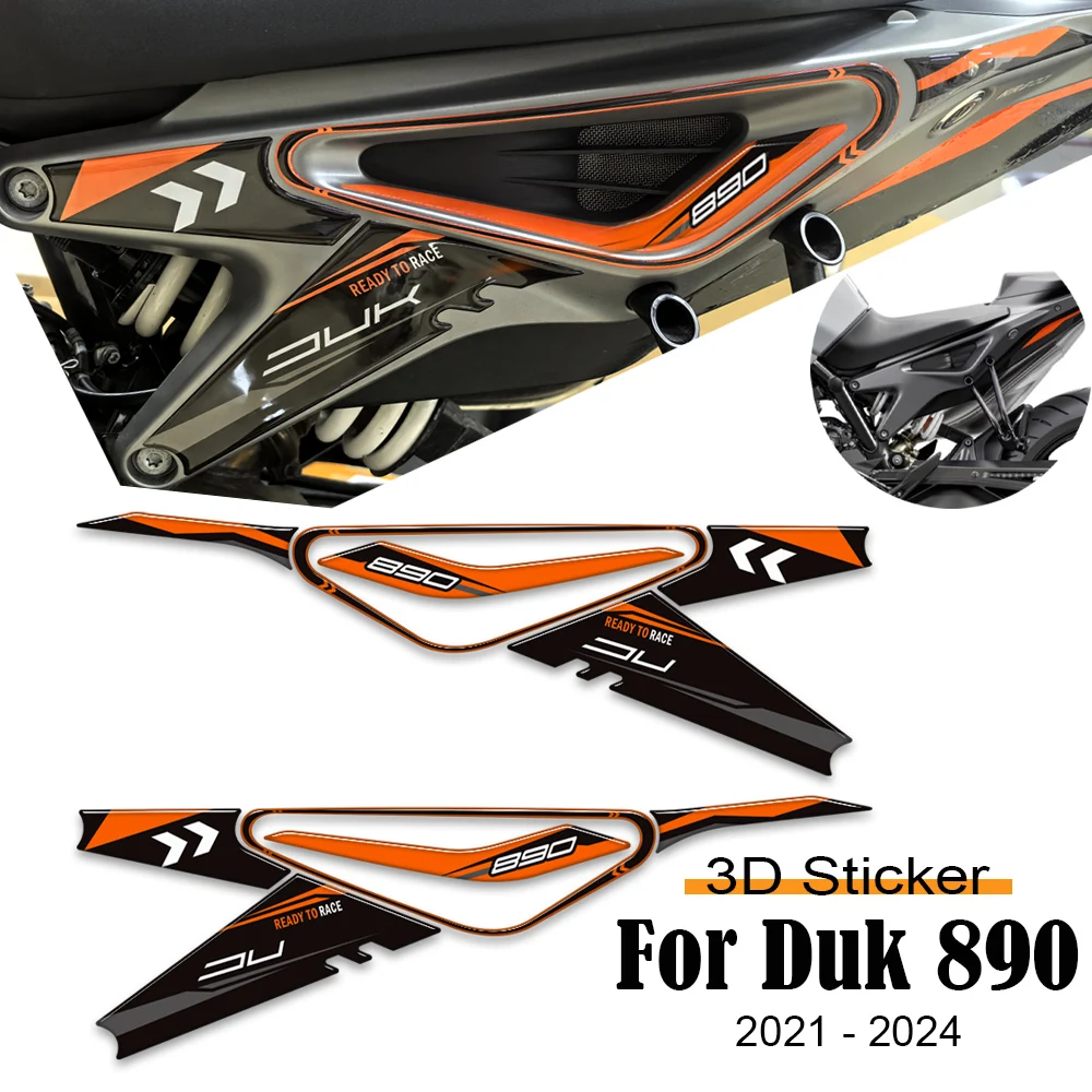 Motorcycle New For 890 2021 2022 2023 2024  Fuel Oil Tank Pad Side Panel Fairing Cover Stickers Decals  Protector Decals