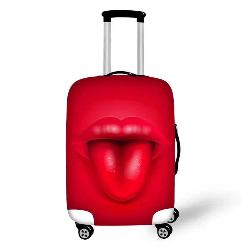 3D Red Lips Print Protective Baggage Cover For 18-30 Inch Trolley Suitcase Elastic Waterproof Travel Luggage Cover