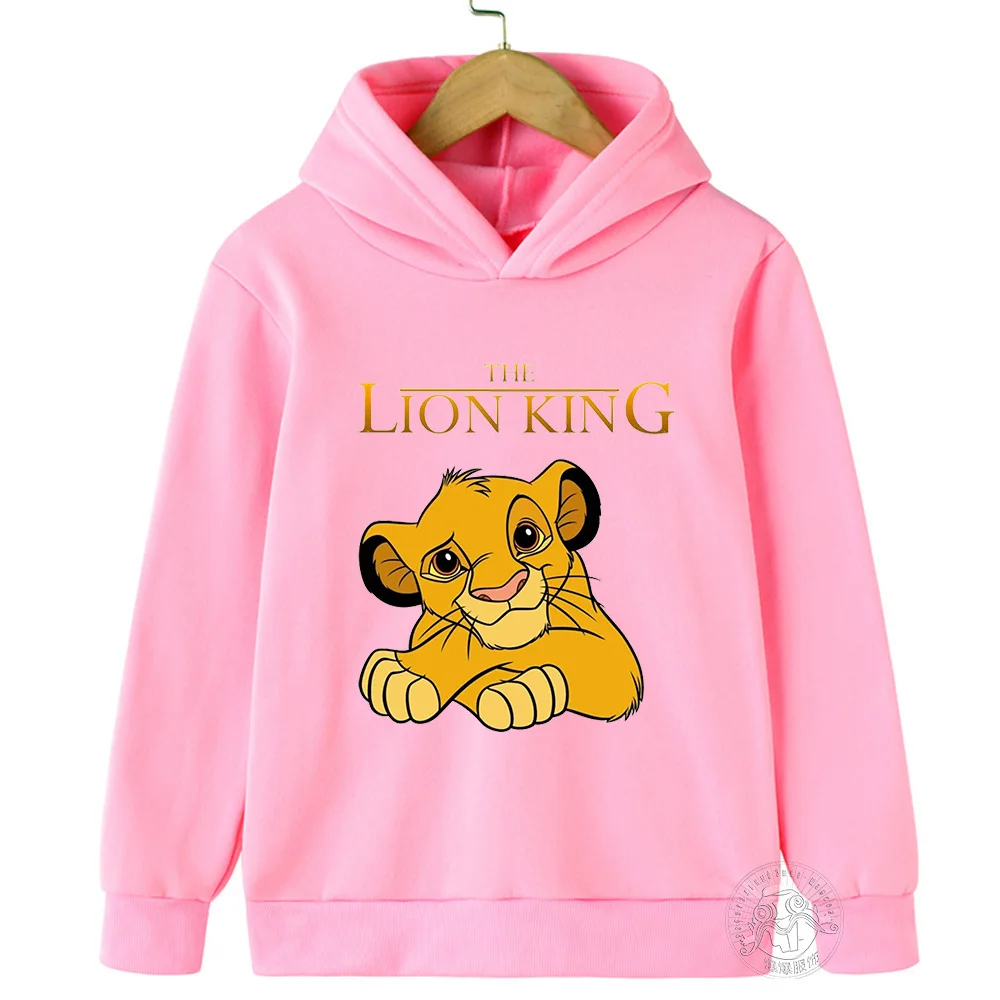 Kids Cartoon Animal King Graphic The Lion Simba Hoodies Cartoon Boys Girls Printed Sweatshirt Children Tops Long-Sleeve Clothes