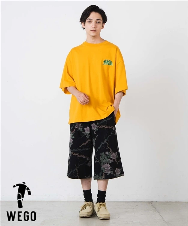 

Японские ретро-шорты свободного кроя с высокой талией, прямые, повседневные, с цветочным принтом, на шнурке, молодежные, летние