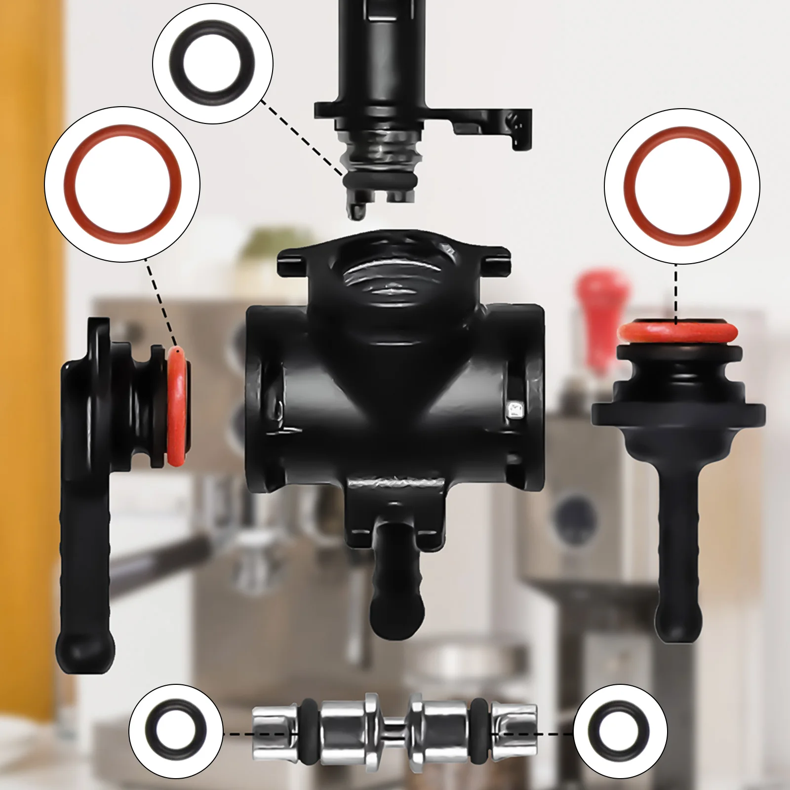 

As Shown Coffee Machine Coffee Machine Valve Seal Kit Excellent Sealing Performance High Temperature Resistance