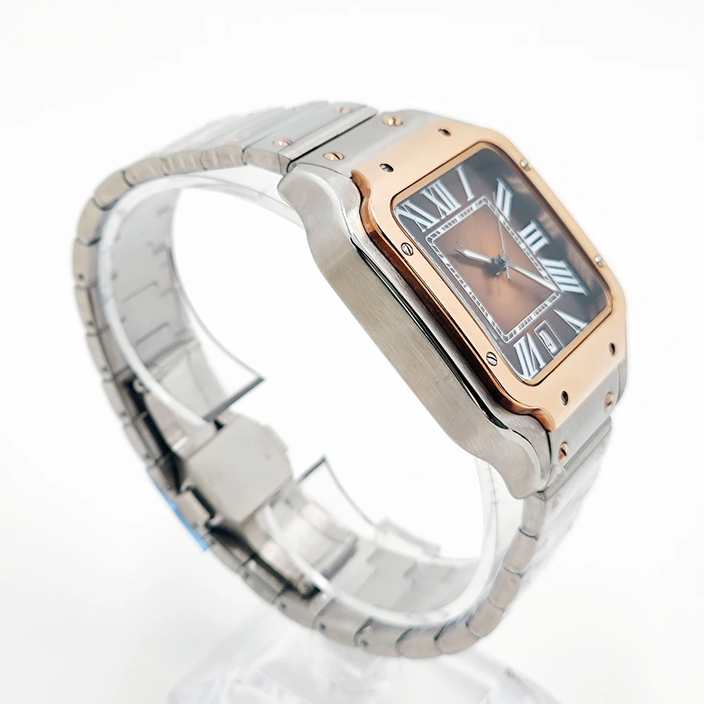 Relógio sandus nh35 mais vendido para homens e mulheres, 38mm 34mm quadrado automático mecânico de tira de aço de alta qualidade relógio de luxo