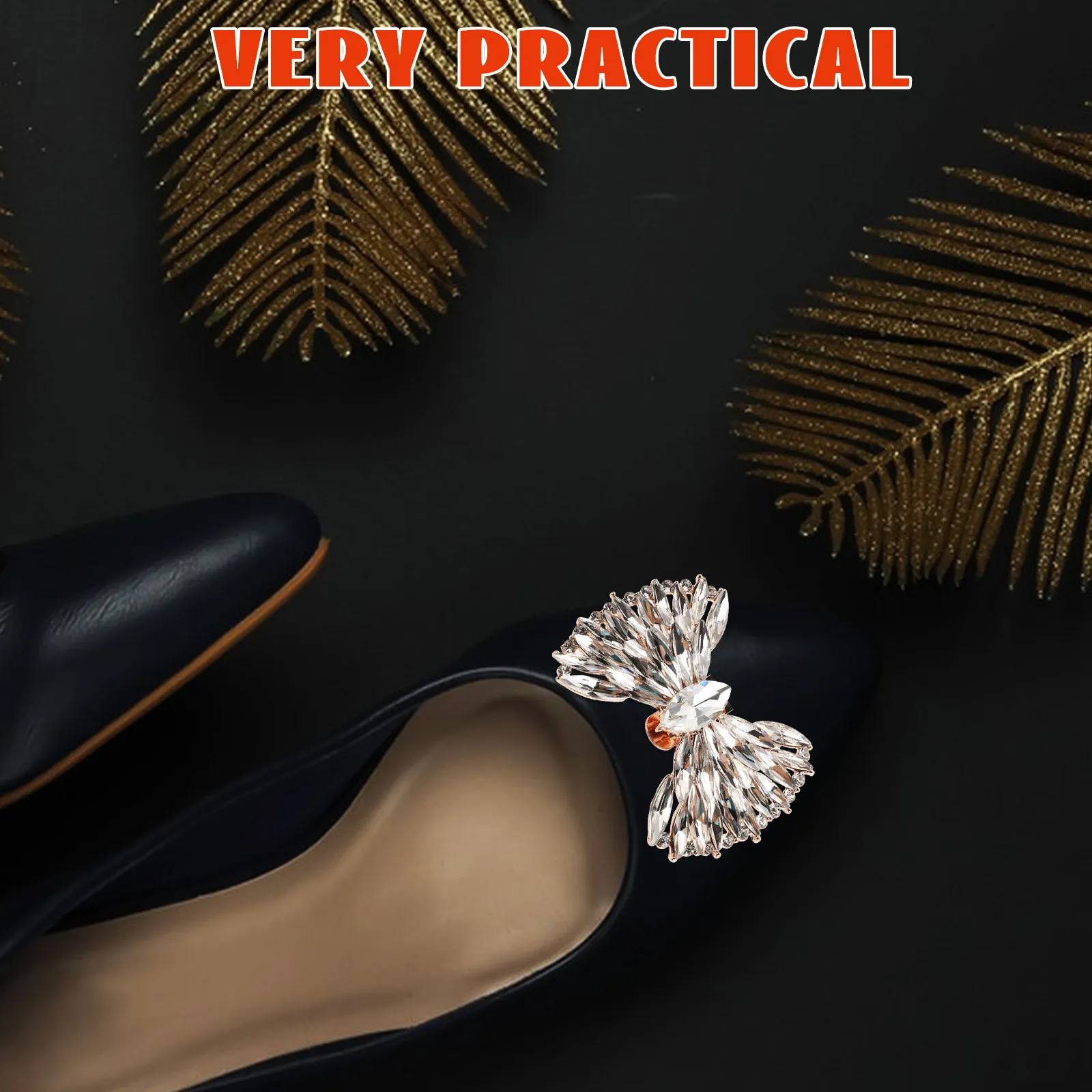 2Pcs Bowknot Shoe Clips High Heel Shoe Decor New Year Party Outfit Detachable Zinc Alloy Decorations Wedding Bridal