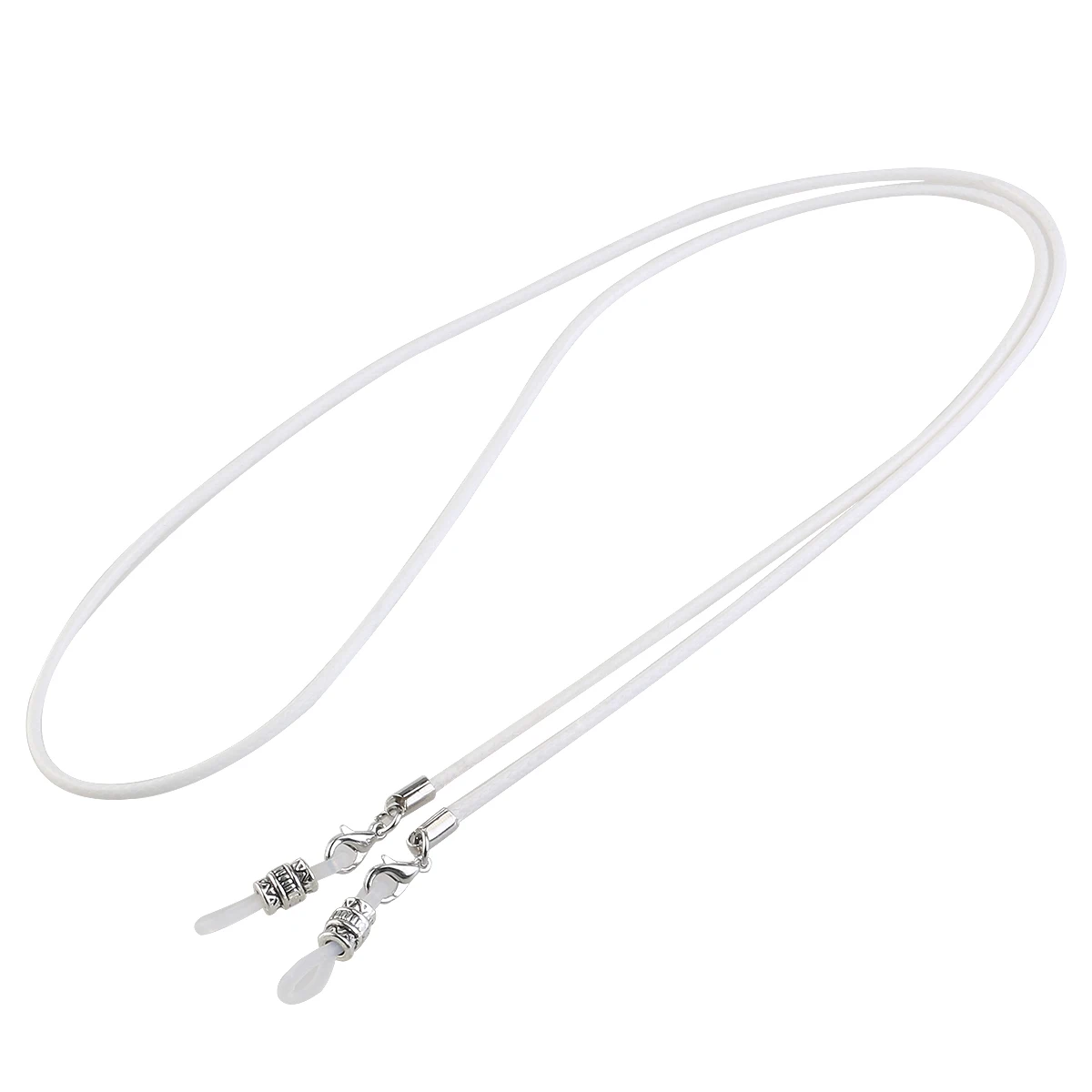 

Eyeglasses Chain Wax Cord Adjustable Silicone Ends Metal Coils Eyewear Holder Non Slip Glasses Strap Necklace for Women Men