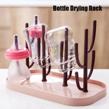 Estante de secado de encimera para biberones de bebé, Sippy soporte desmontable para tazas, soporte para secador de platos infantil con bandeja escurridora, accesorios para bebés