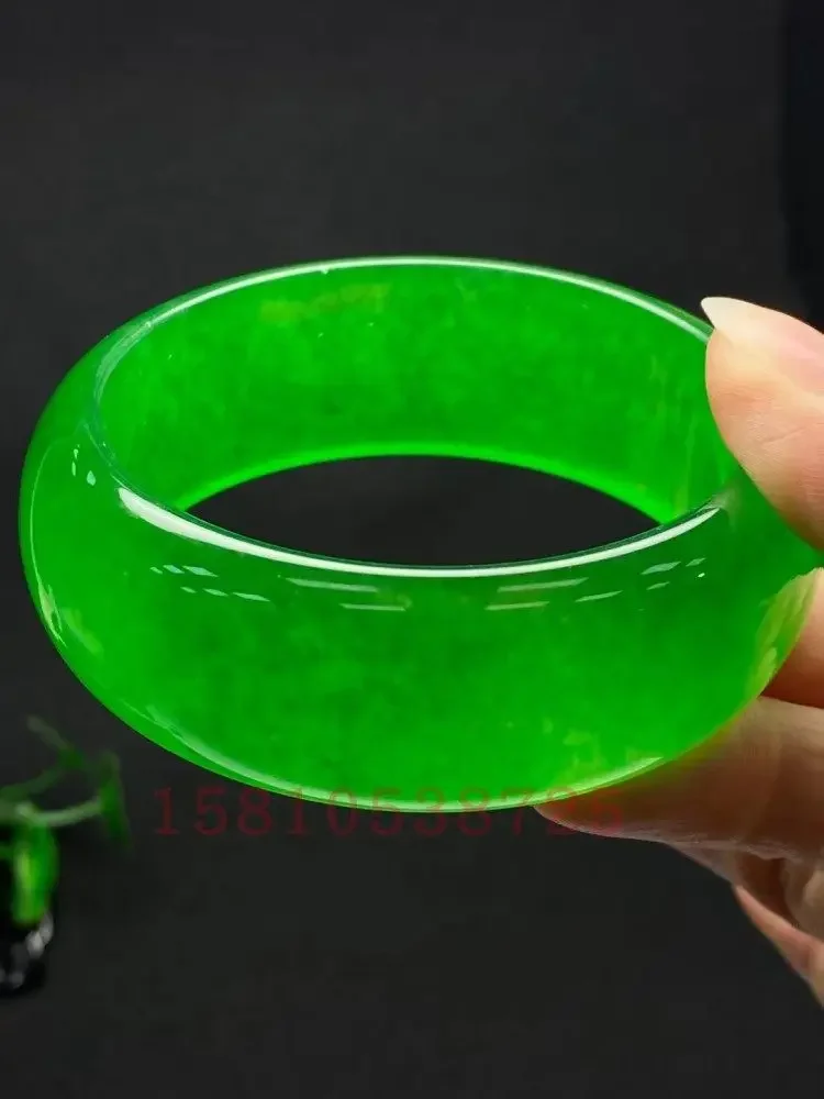 High Ice King Green Jadeite Bracelet Natural Jade Myanmar Jadeite Emerald