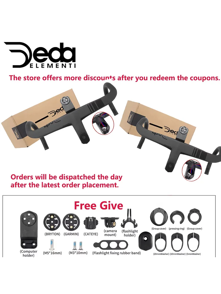 AliExpress DA ALANERA RS New Paint T1000 Carbon Road Handlebar Integrated Carbon Handlebar Internal cable 28.6mm Steer With Spacers