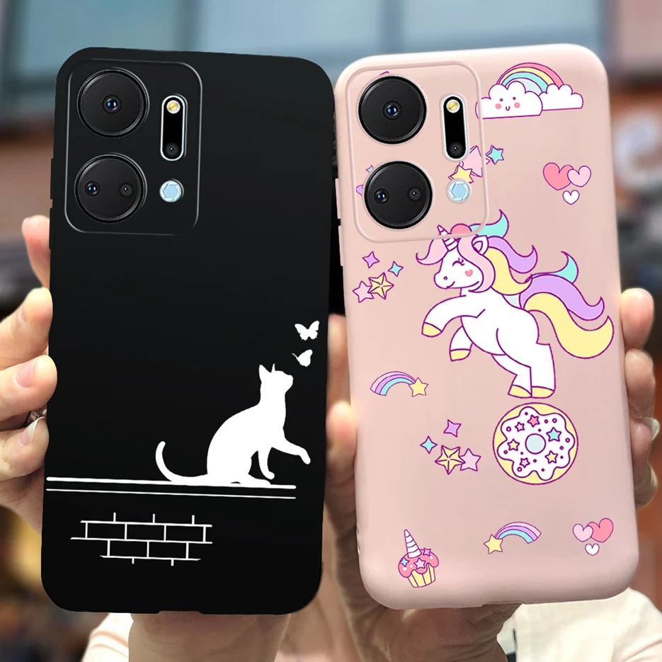 For Honor X7a Case RKY-LX1 RKY-LX2 Cute Cartoon Painted Cover Soft Silicone Phone Case For Honor X7a X 7a HonorX7a Fundas Bumper