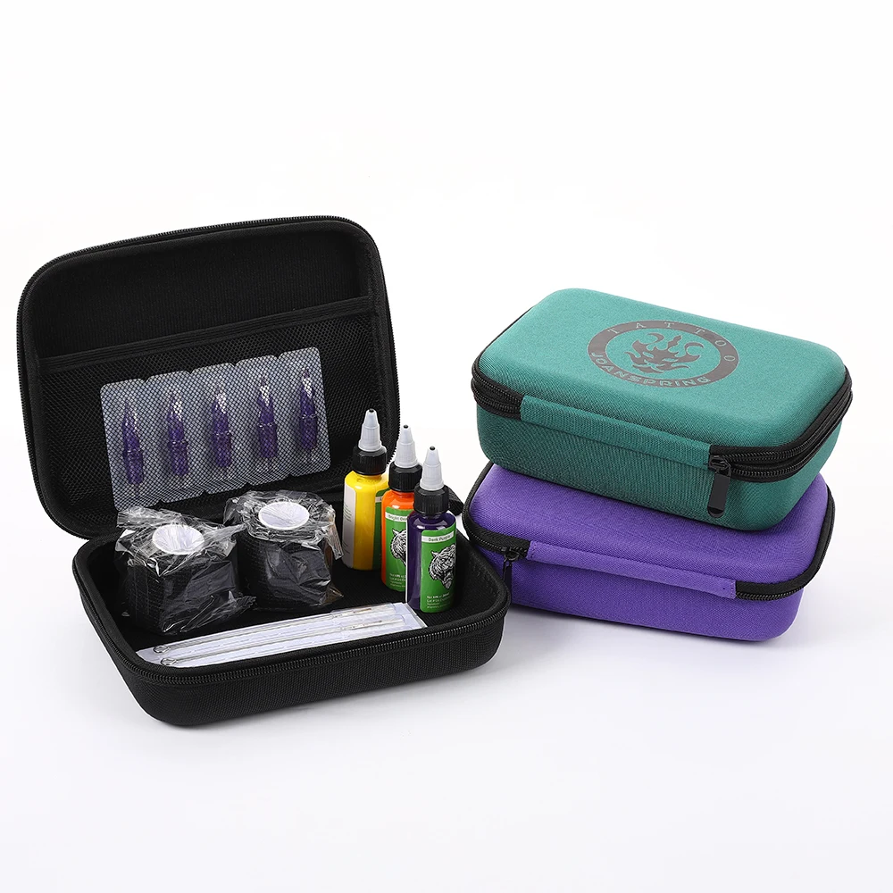 Black/ Purple/Green Tattoo Machine ToolBox Tattoo Supply Storage Bag Multi-Functional Makeup Case Waterproof Tattoo Accessories