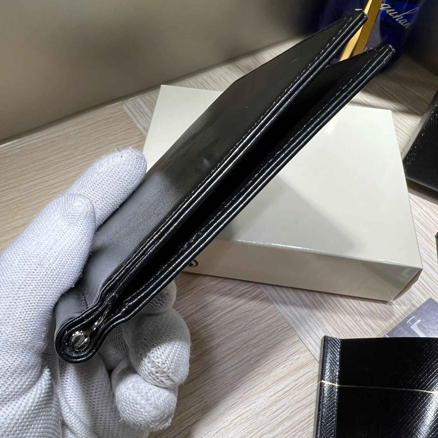 U005525 # 1191309 محافظ فاخرة بالدولار الأمريكي مجموعة جلدية مصنوعة يدويًا حامل بطاقة Meisterstuk مقاطع المال هدية عيد #4