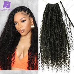 Cabello humano rizado con puntas rizadas, cabello humano de ganchillo, Boho Goddess Locs