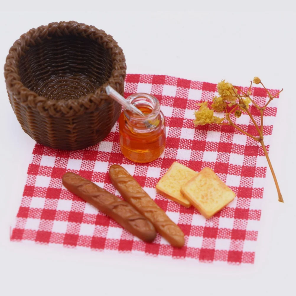 House Kids Toys Bread Basket Model Mini Photo Prop Decorations Ornament Honey Plastic Child Miniature Storage