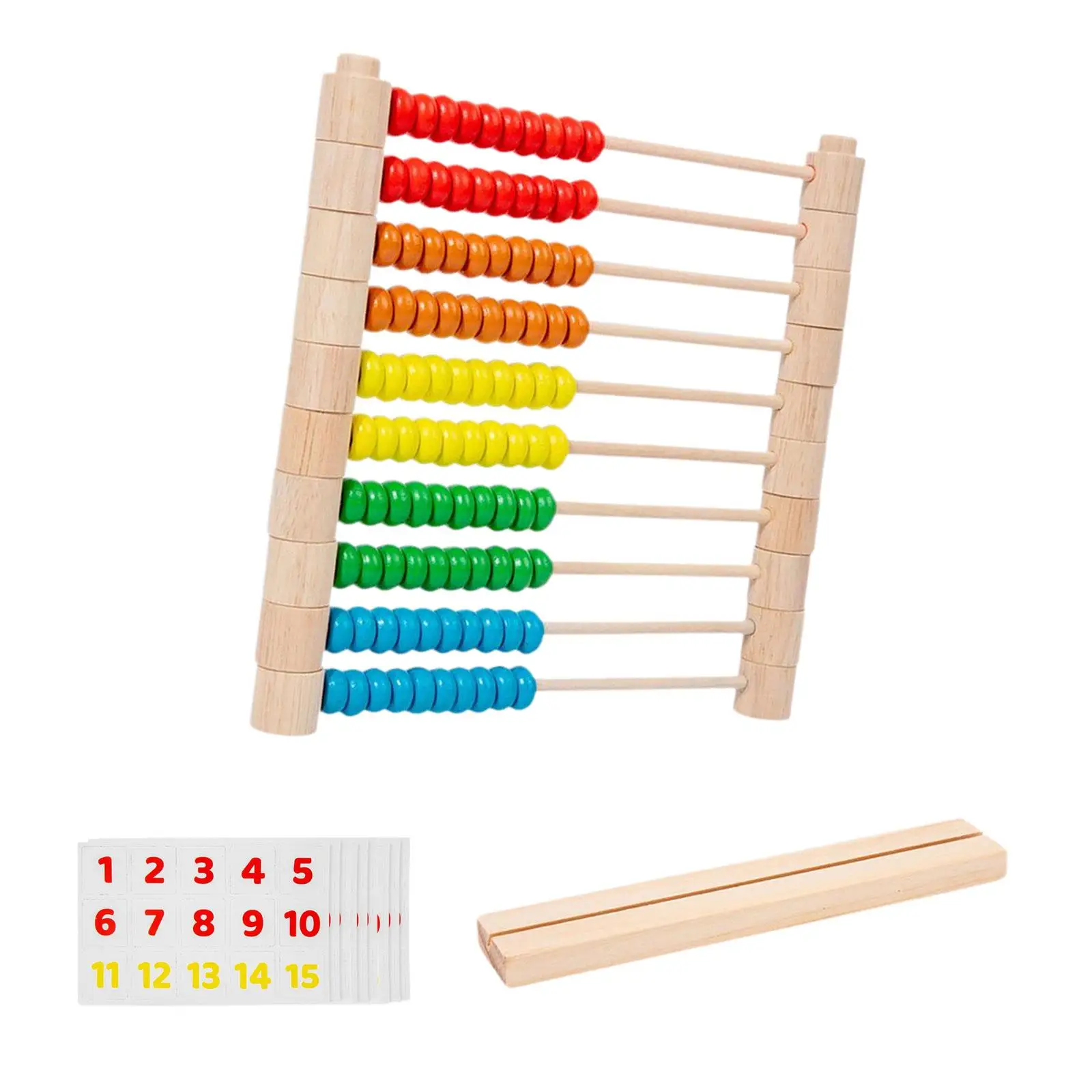 Wooden Abacus for Kids Math Developmental Number Cards Counting Rack for Boys Toddlers 2 3 4 5 6 Years Old Elementary Kids Girls