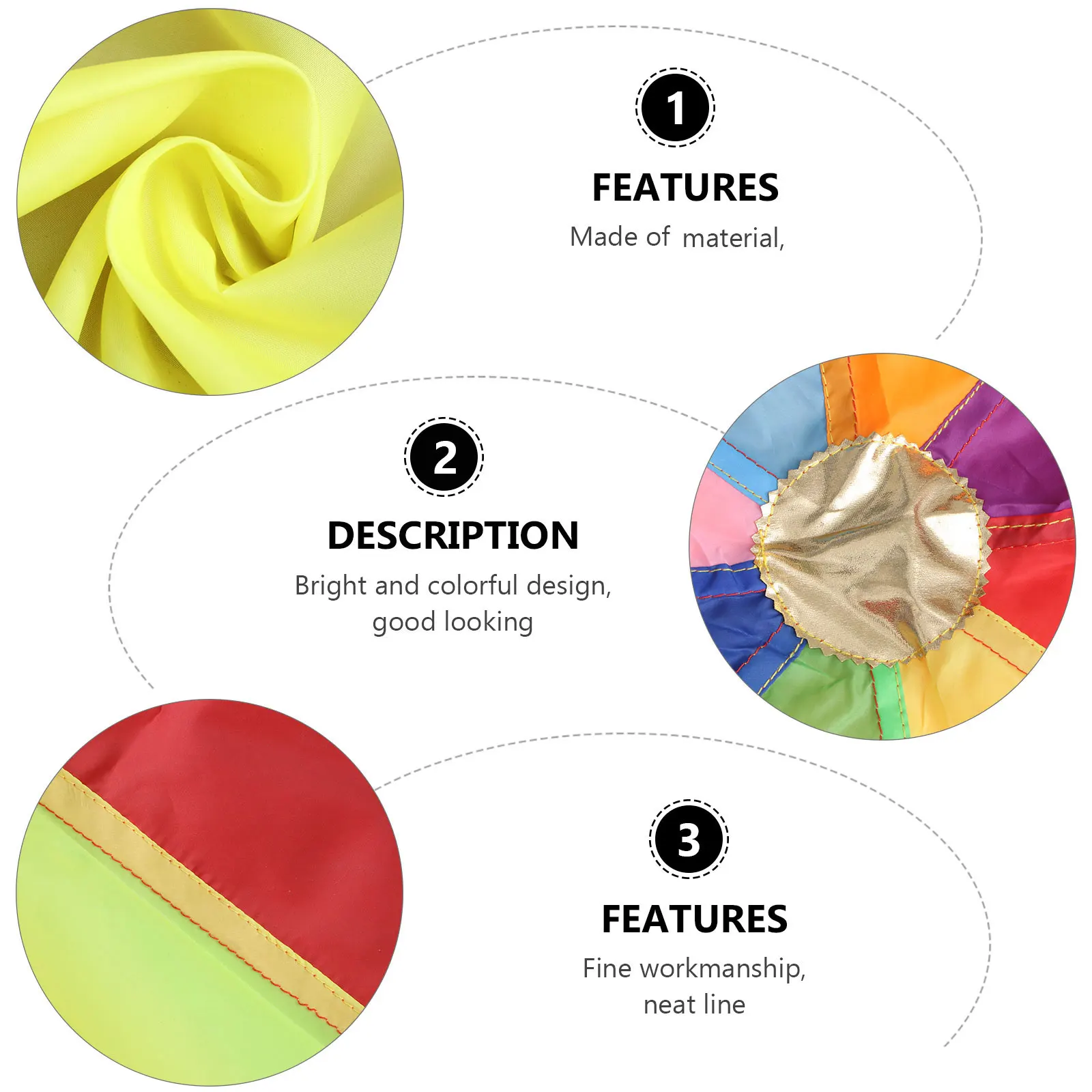 

Play Parachute Sturdy Waterproof Bright Color Early Education Outdoor Indoor Birthday Party Sports 12ft