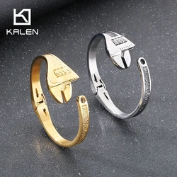 KALEN Creative Wrench Charm Open Bangle for Men Punk Stainless Steel Repair Tools Bracelet Jewelry Vintage Trend Jewelry Gift