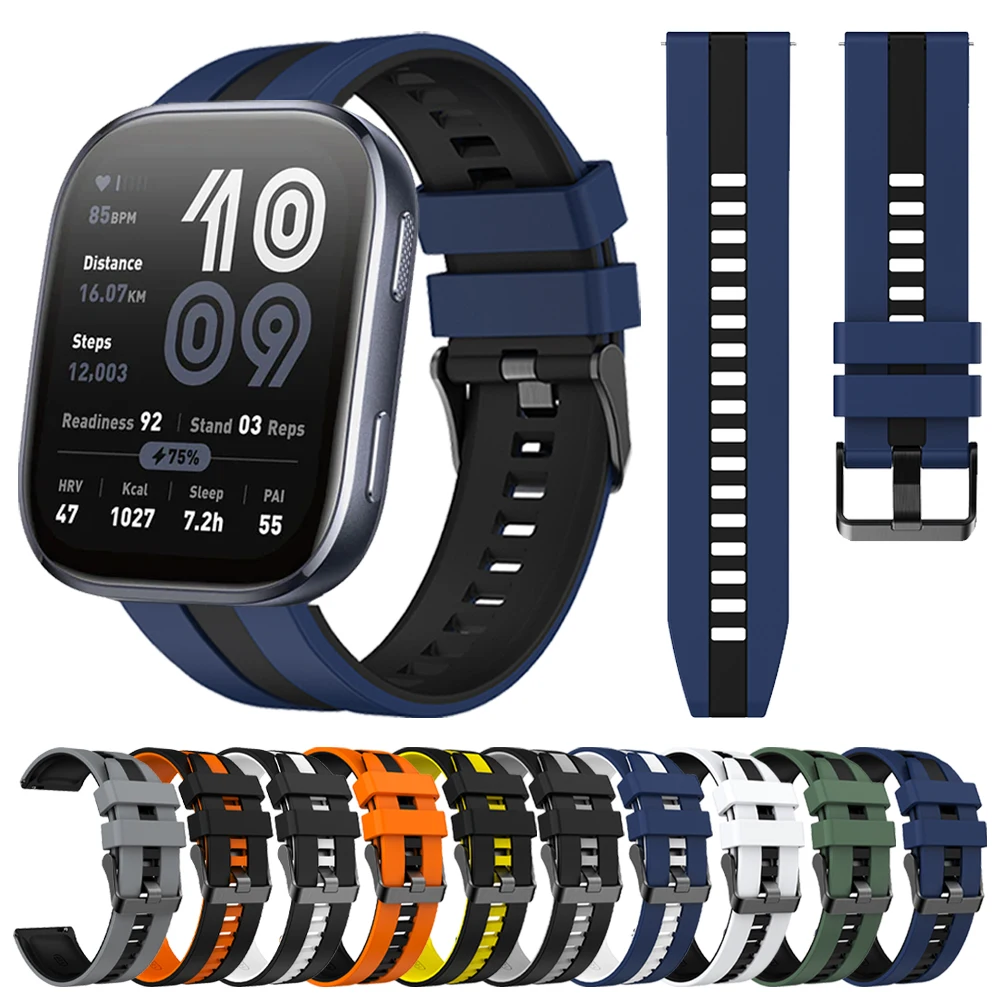Silicone 20/22mm Strap For AMAZFIT Active 2/GTR mini/GTS 4 mini/GTR 4 3 BALANCE Bracelet BIP 6 5 BIP6 BIP 5 UNITY Soft WristBand