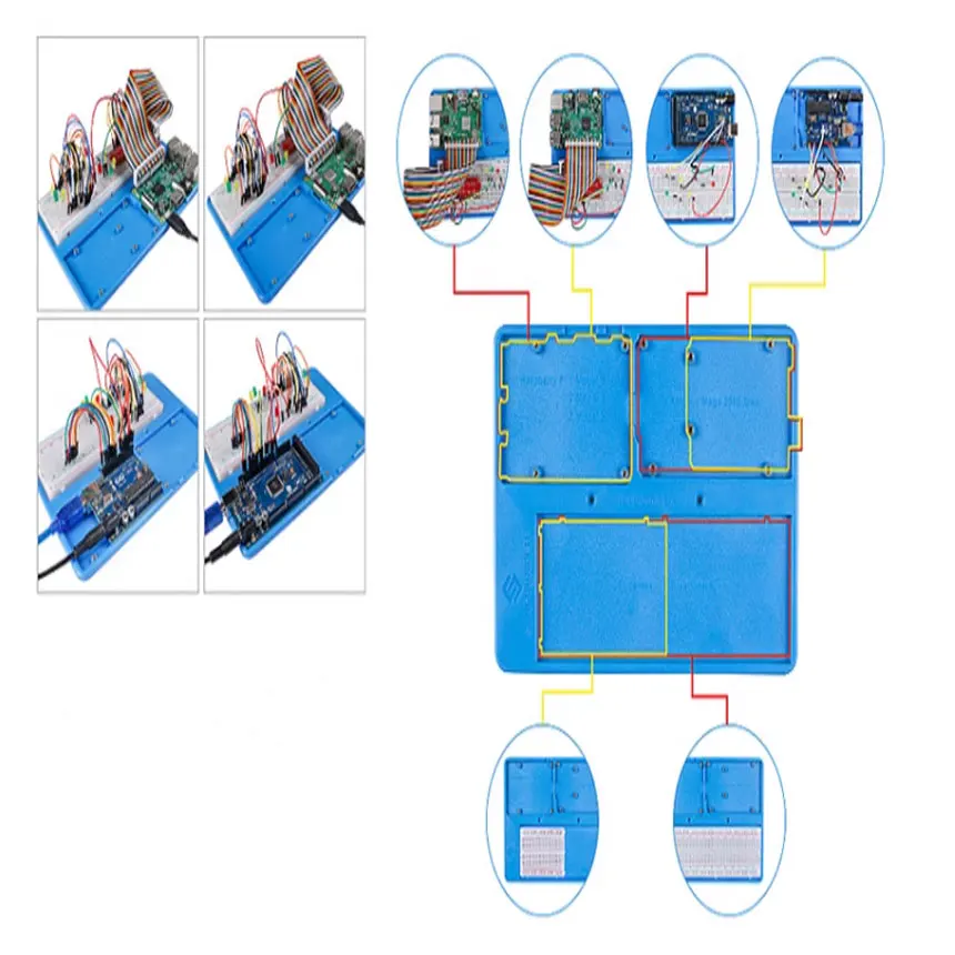 Multifunctional lab platform for Raspberry Pi 2B/3B+/4B/2560/UNO R3/Maga 25 5-in-1 ABS tray