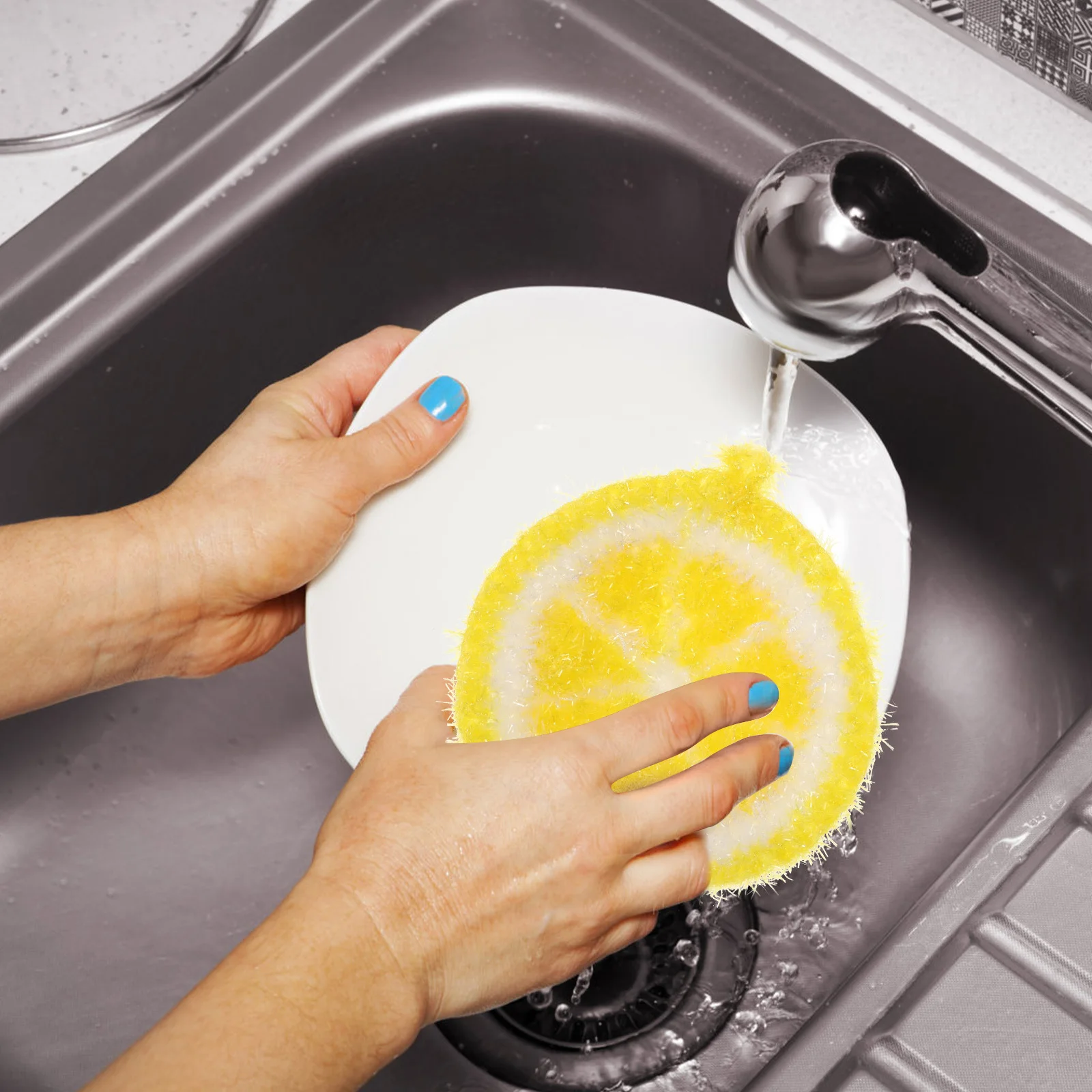 

4pcs Lemon Dish Cloths Kitchen Washing Cloths Super Absorbent Non-Scratch Cleaning Pad For Dishes Stovetops Furniture Dish Rags