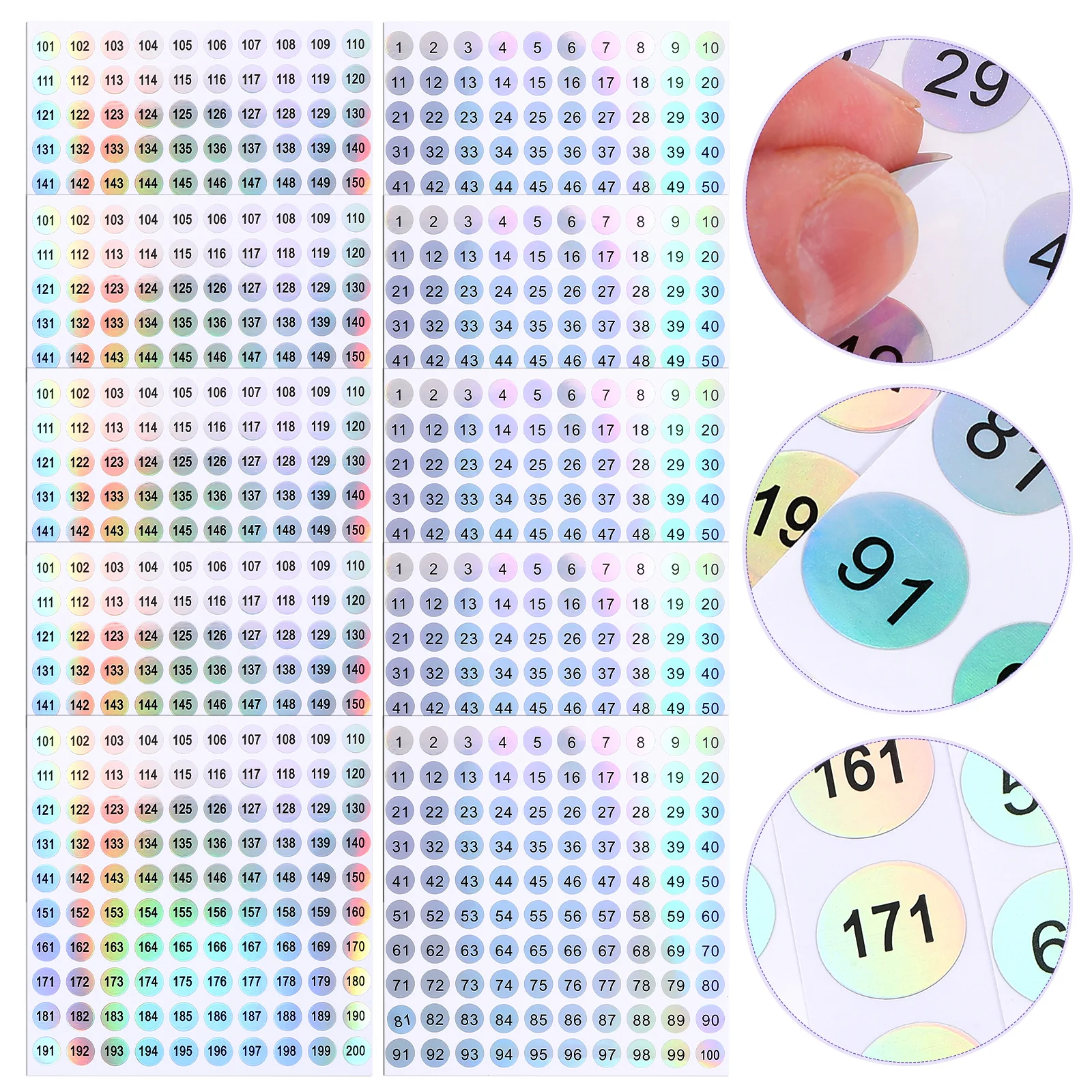 

20 Sheets Color- Stickers Marking Number Index Pocket Dots Adhesive Decals Circle