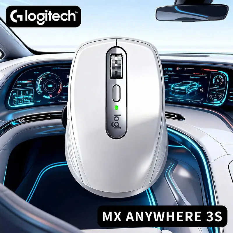 Logitech MX Anywhere 3S Travel Mouse - 8K DPI, MagSpeed Hyper-Scroll, Silent Buttons, Multi-OS Support, USB-C Charging