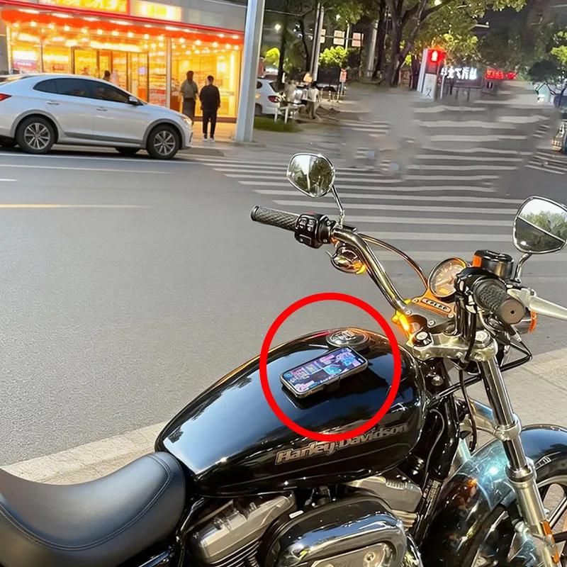 2.0 Upgraded Magnetic Phone Mount for Motorcycle Fuel Tank, High Suction, Portable Retro Powerful Motorbike Phone Holder