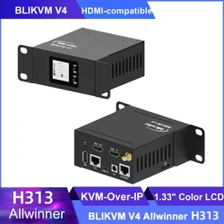 BliKVM V4 Allwinner H313 Soc KVM Over IP PoE HDMI-comaptible Video Loop Through PiKVM RTC Video Capture for Remote Server