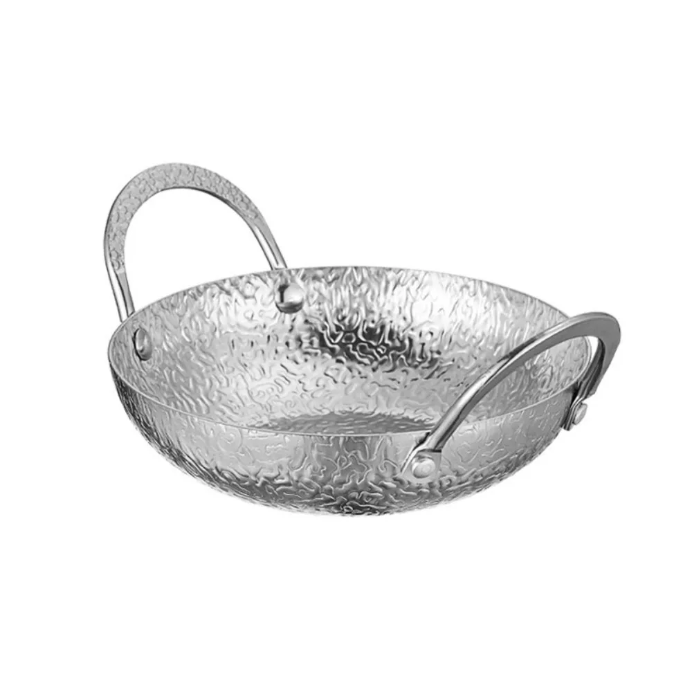 Olla para tropas, olla caliente tailandesa de acero inoxidable 304, diseño poco profundo con estufa, olla para Ramen coreana, olla para sopa Binaural, mariscos