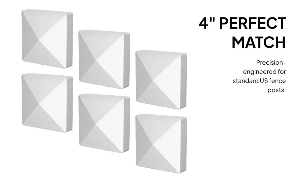 4 Inch Pyramid Fence Post Cap Guardrail Pole Protector PVC Material Deck Railing Kit for Fence Decoration Metal Modular Panels