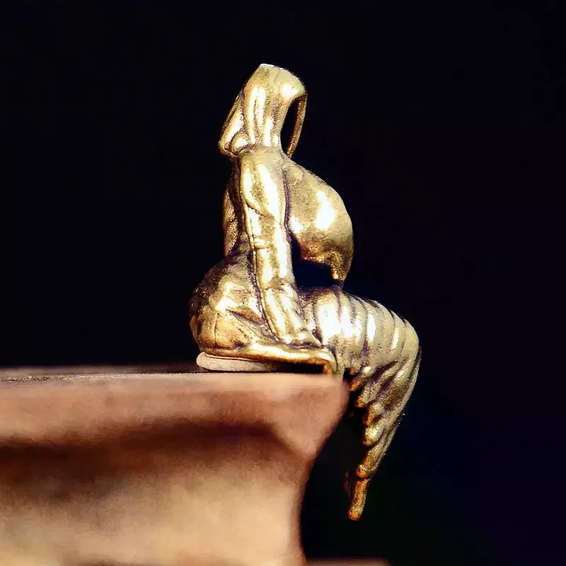 Pumpkin Demon Small Figurine Moon Witch Decoration Statue Desktop Ornaments Halloween Party Gifts Home Decoration Crafts Brass